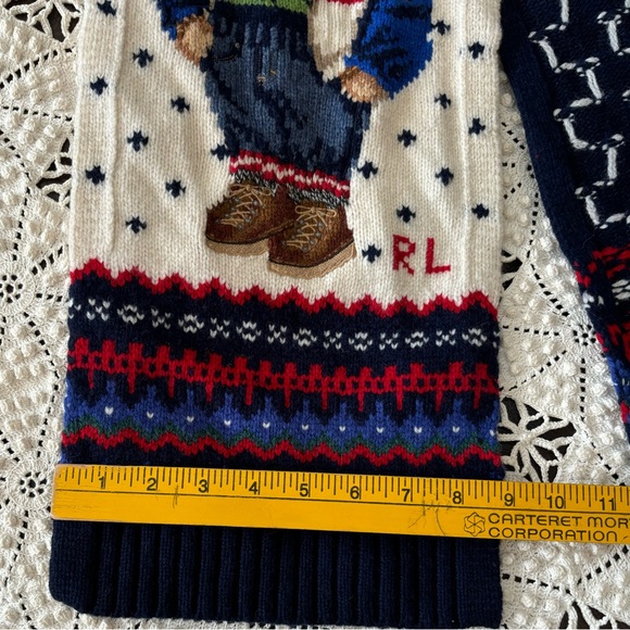 ✨POLO RALPH LAUREN Men's Holiday Intarsia Polo Bear Scarf Merino Wool - Picture 7 of 9